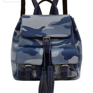 Mellow World Blue Camo Backpack Shoulder Bag New W